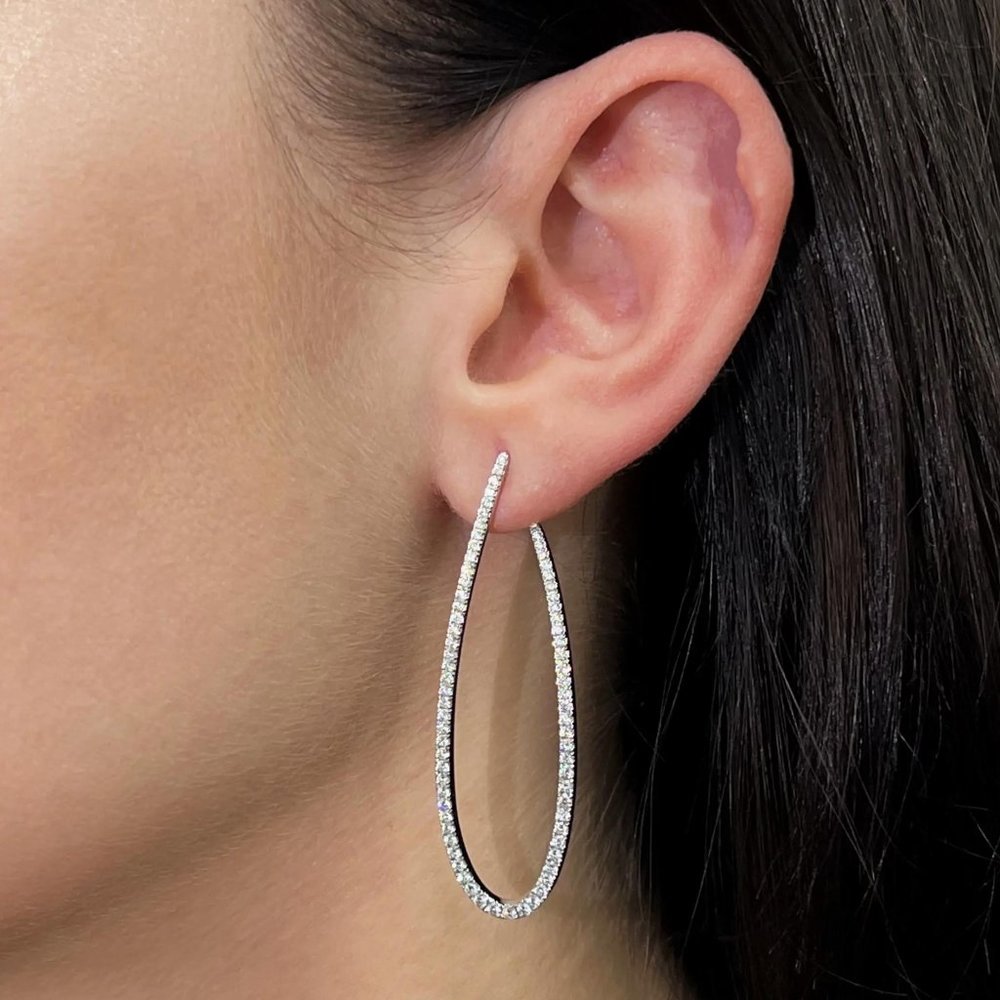 Messika 1.33Cttw Gatsby Ovales Diamond Dangle Earrings 18K White Gold